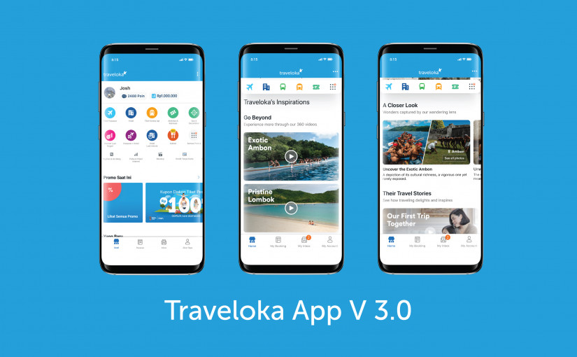 Tampilan terbaru aplikasi Traveloka versi 3.0 / Traveloka