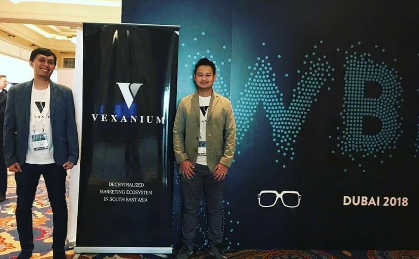 Danny Baskara and team when promoting Vexanium in Dubai's blockchain event / Vexanium