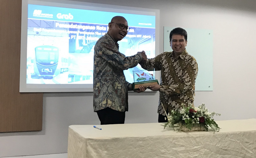 The signing between Grab and MRT Jakarta