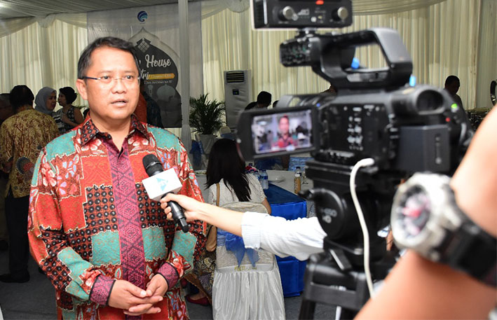 Kominfo Rudiantara dalam acara syawalan yang diadakan kementerian / Dok. Humas Kominfo