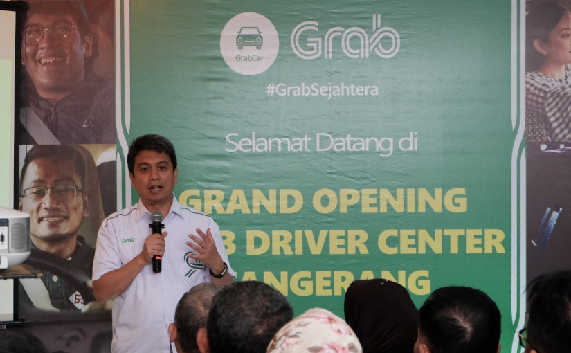 Ridzki Kramadibrata saat memberikan sambutan dalam peluncuran fitur Anti Tuyul / Grab