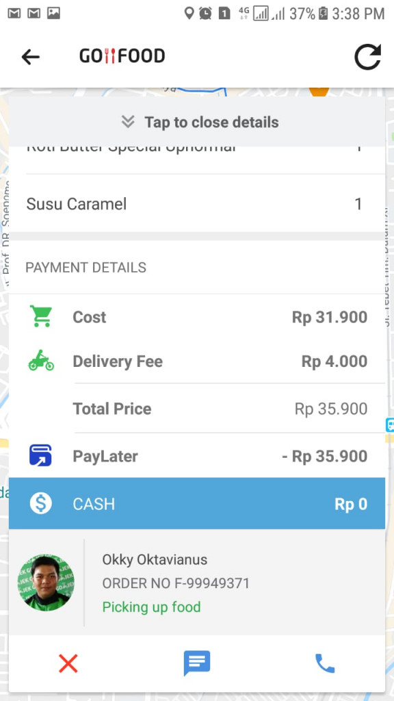 PayLater from Go-Jek available only for Go-Foo. Having credit up to Rp500,000, users can pay bills by the end of the month with zero interest