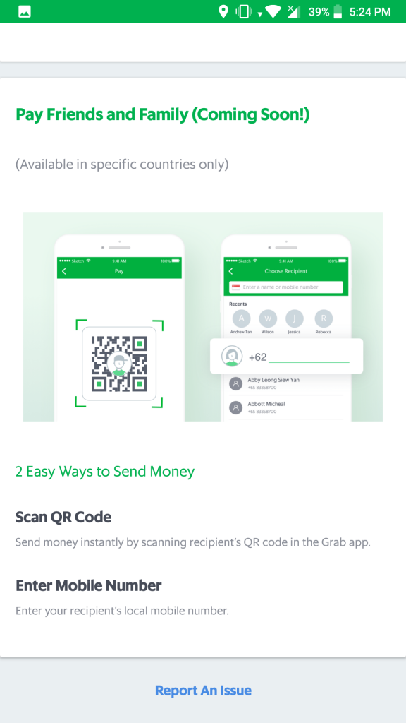 OVO's new feature in Grab