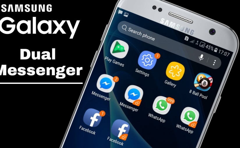 Ilustrasi Fitur Dual Messenger di Samsung Galaxy A7