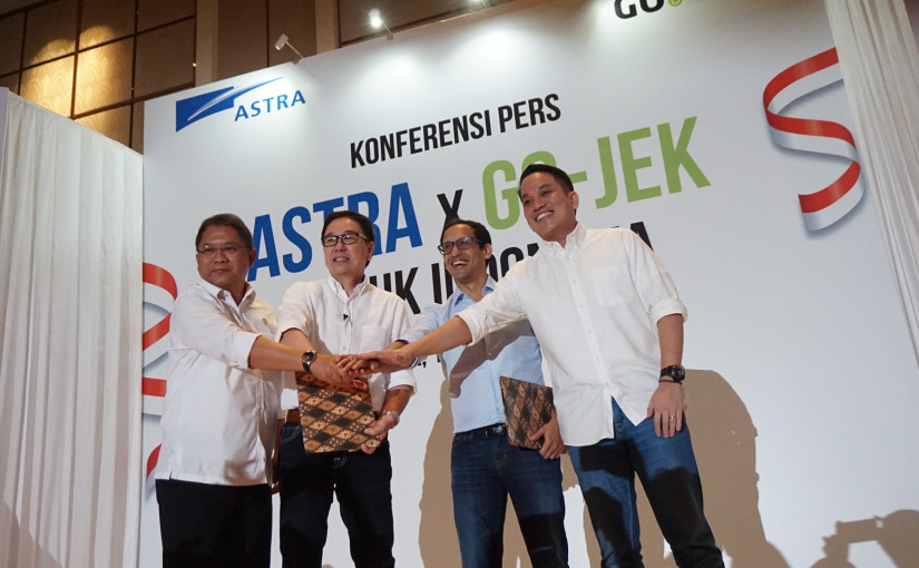 Astra masuk ke pendanaan tahap pertama Seri F Gojek dengan nilai investasi Rp1,4 Triliun dengan mendirikan joint venture layanan roda empat