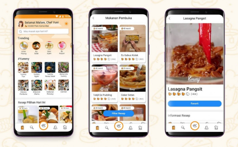 Yummy memiliki fitur personalisasi dan rekomendasi resep antar pengguna. Diklaim telah diunduh 150 ribu kali