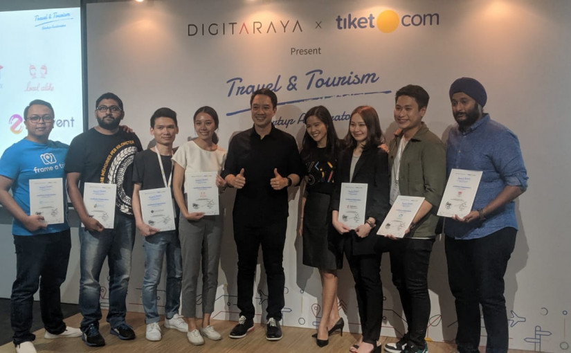 Program akselerasi Digitaraya dan tiket,com memilih 7 startup yang bergerak di sektor pariwisata.