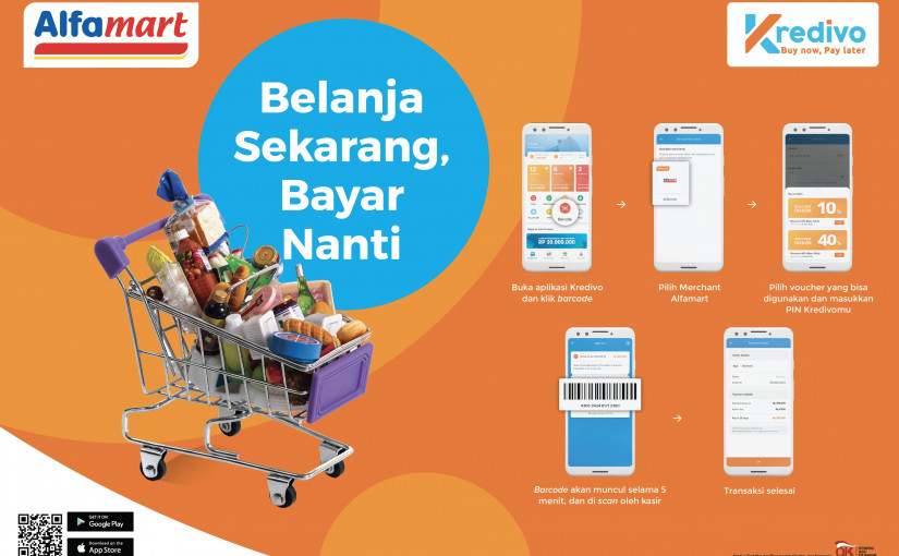 Limit paylater Kredivo dapat digunakan untuk belanja kebutuhan sehari-hari di 15 ribu gerai Alfamart dengan bunga 0% dan tenor 30 hari