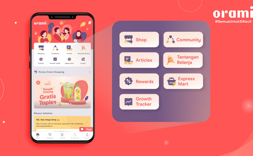 Orami, platform parenting yang dikenal lewat e-commerce produk Ibu & Bayi, layanan konten, dan komunitas parenting, perkenalkan logo dan tampilan aplikasi yang terbaru