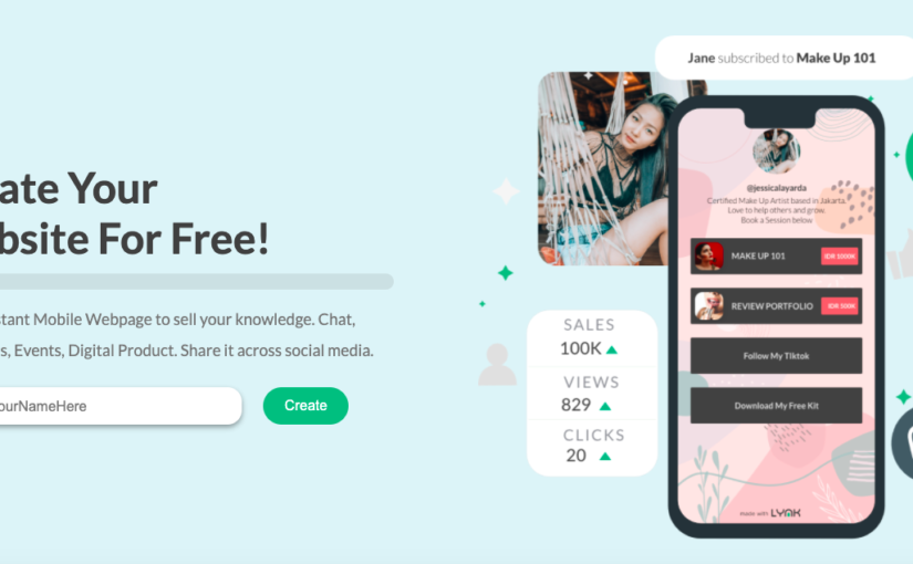 Link.id memudahkan kreator membuat laman landing page yang bisa dimonetisasi secara langsung