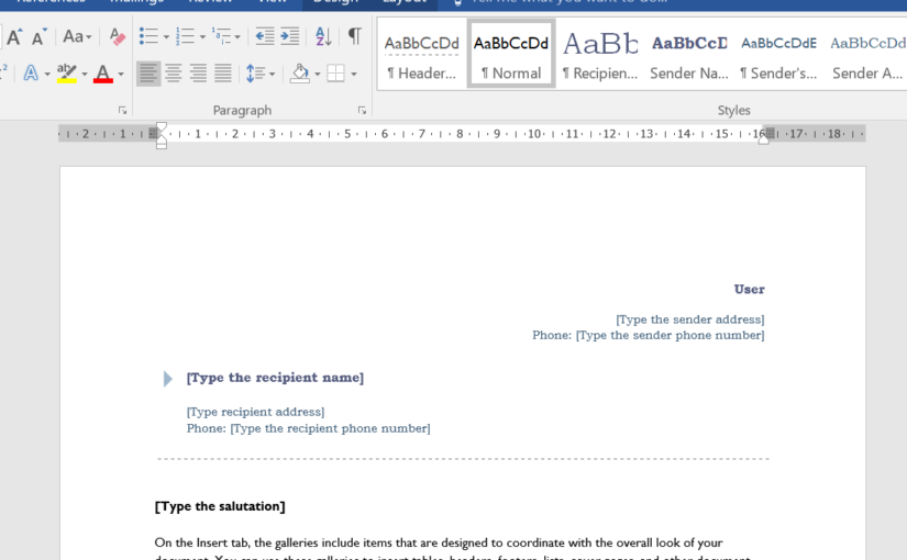 cara membuat kop surat di microsoft word